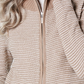 Karen Scott Women's Textured Zip Front Cardigan Brown Size Medium