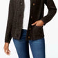 Karen Scott Women's Button-Front Shawl-Collar Cardigan Black Size X-Large