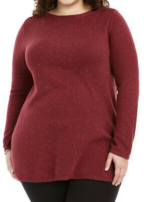 Karen Scott Women's Curved Hem Tunic Red Size 2X