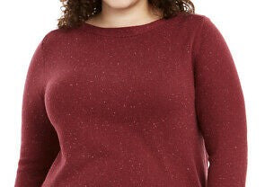 Karen Scott Women's Curved Hem Tunic Red Size 2X