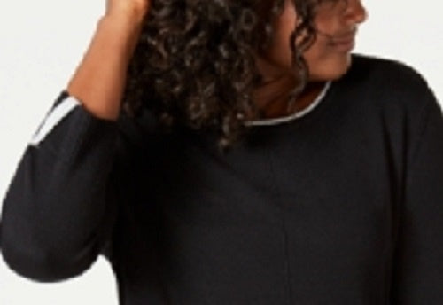 Karen Scott Women's Cotton Sweater Black Size XX-Large