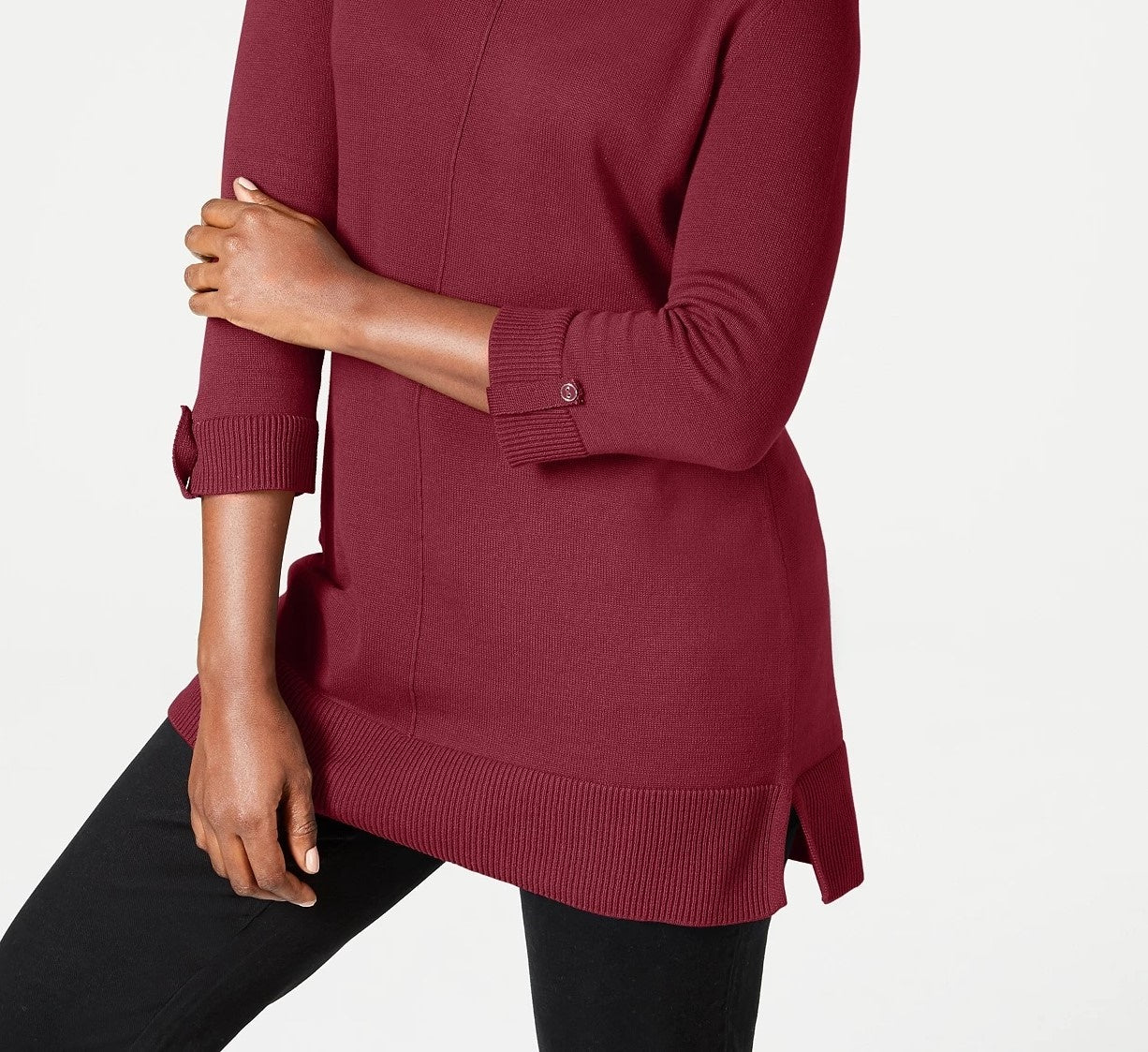 Karen Scott Women's Cotton Sweater Red Size Small