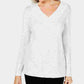 Karen Scott Women's V-Neck Long-Sleeve Sweater Natural Size X-Small