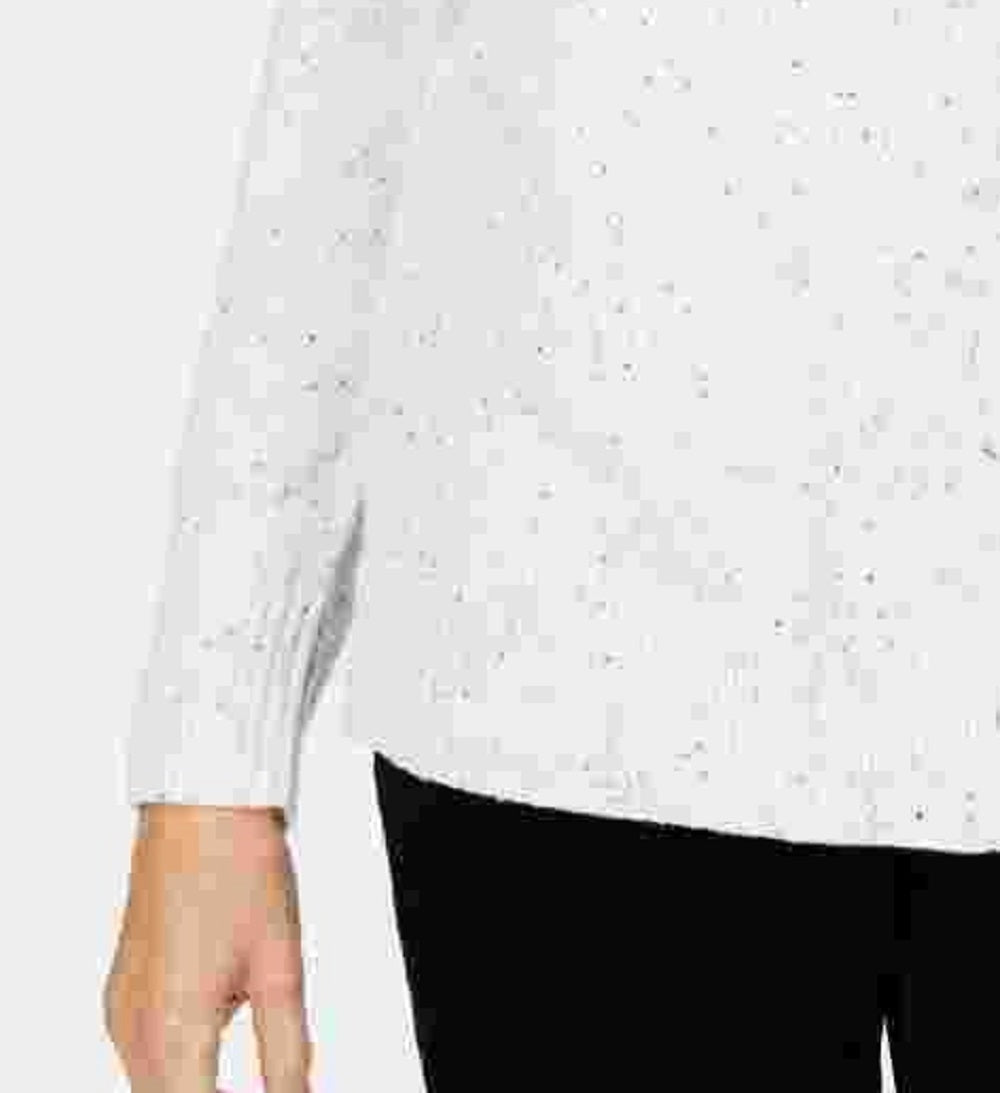 Karen Scott Women's V-Neck Long-Sleeve Sweater Natural Size X-Small