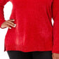 Karen Scott Women's V-Neck Chenille Sweater Bright Red Size Extra Small
