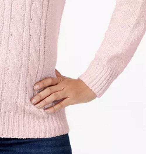 Karen Scott Women's Cable-Knit Sweater Dark Pink Size Petite Small