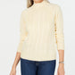 Karen Scott Women's Petite Cable-Knit Sweater  Yellow Size Petite