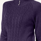 Karen Scott Women's Mock Neck Cable Knit Sweater Purple Petite Small