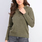 Karen Scott Women's Petite Point-Collar Sweater Green Size Medium