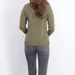 Karen Scott Women's Petite Point-Collar Sweater Green Size Medium