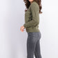 Karen Scott Women's Petite Point-Collar Sweater Green Size Medium