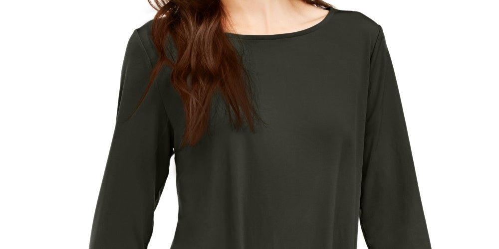 Alfani Women's High-Low Tunic Dark Black Size Small