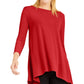 Alfani Women's High Low Tunic Red Size Small