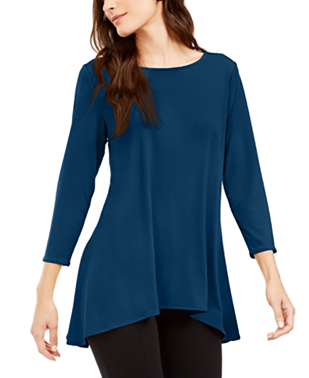 Alfani Women's Solid Swing Top  Blue Small