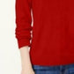Karen Scott Women's Zip-Back Mock-Neck Sweater Mediun Red Size Small