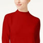 Karen Scott Women's Zip Back Mock Neck Sweater Red Size XX-Large