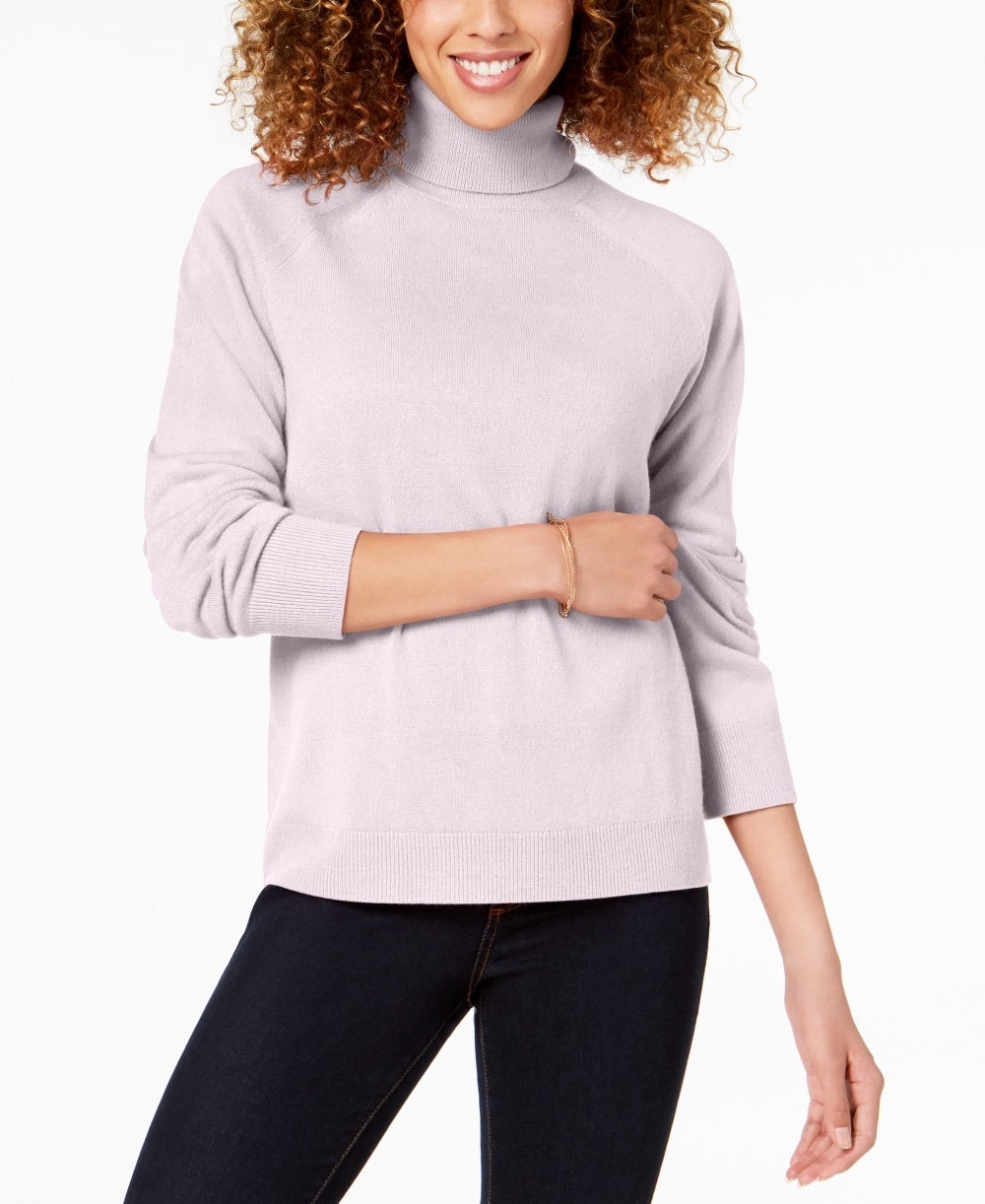 Karen Scott Women's Turtleneck Sweater Pink Size Medium
