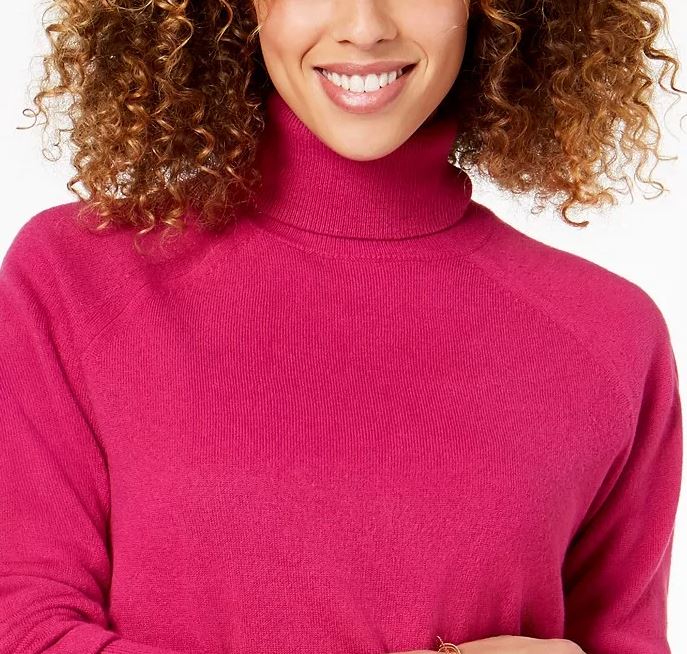 Karen Scott Women's Turtleneck Sweater Pink Size Extra Large