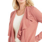 केरेन स्कॉट महिलाओं का रफल-फ्रंट कार्डिगन गुलाबी रंग, साइज़ XX लार्ज