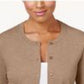 Karen Scott Women's Bead-Button Cardigan Brown Size X-Small