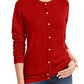 Karen Scott Women's Luxsoft Button Cardigan Red Size Petite