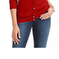 Karen Scott Women's Luxsoft Button Cardigan Red Size Petite