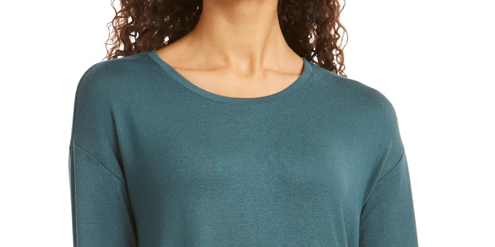 Style & Co Women's Drawstring Tie Cuff Top Green Size X-Small