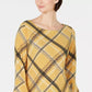 Charter Club Women's Plaid Bell-Sleeve Gold Size XX Large