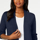 Karen Scott Women's Cotton Open Front Cardigan  Navy Size X-Large