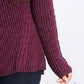 Style & Co Women's Scalloped Hem Ribbed Knit Sweater Dark Red Size Large
