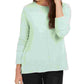 Style & Company Women's Textured Heather Long Sleeve Crew Neck Blouse Sweater Green Size X-Small
