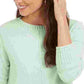 Style & Company Women's Textured Heather Long Sleeve Crew Neck Blouse Sweater Green Size X-Small