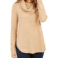 Style & Co Women's Cowl Neck Waffl Knit Sweater Beige Size X-Large