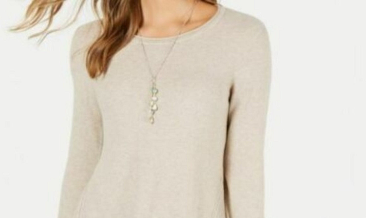 Style & Co Women's  High-Low Tunic Sweater Beige Size XX Large
