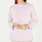 Karen Scott Women's Bateau-Neck Long-Sleeve Sweater Pink Size Large