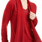 Karen Scott Women's Embellished Scarf Sweater Red Size Medium