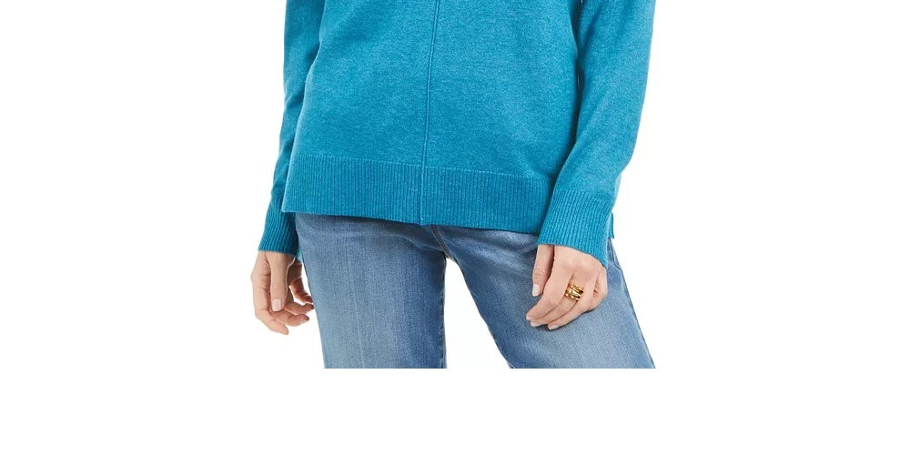 Karen Scott Women's V Neck Pullover Sweater Turq/Aqua Size Large