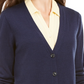 Charter Club Women's Merino Wool V Neck Cardigan Blue Size Large