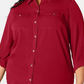 Charter Club Women's Size Button Front Shirt Wine Size 1X