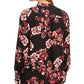 Charter Club Women's Printed Banded-Collar Blouson Top Red Size Small