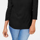 Karen Scott Women's Embroidered Cotton Layered-Look Top Black Size Small