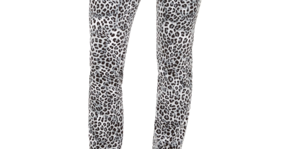 Charter Club Women's Animal Print Lexington Straight Leg Jeans White Size 4