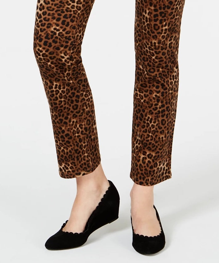Charter Club Women's Petite Printed Lexington Straight-Leg Jeans Brown Size 8 P