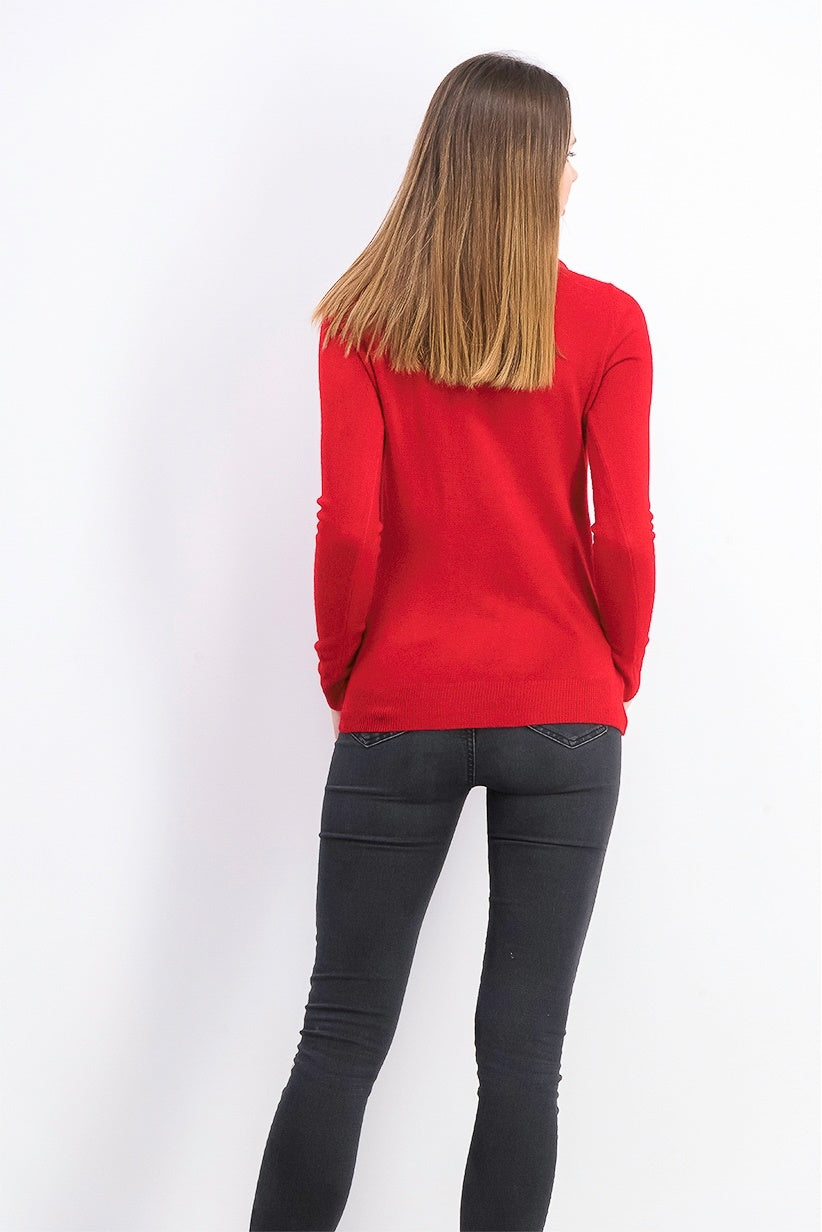Karen Scott Women's Petite Button-Shoulder Sweater Red Size Petite