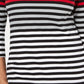 Karen Scott Women's Striped 3/4-Sleeve Top  Bright Red Size Small