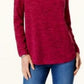 Karen Scott Women's Sport Space-Dye Microfleece Top Red Size Large