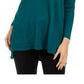 Style & Company Women's Solid Long Sleeve V Neck T-Shirt Top Green Size Petite