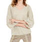 Alfani Women's Petite Metallic Bubble Top Yellow Size Petite Medium
