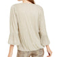 Alfani Women's Petite Metallic Bubble Top Yellow Size Petite Medium