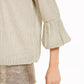 Alfani Women's Petite Metallic Bubble Top Yellow Size Petite Medium